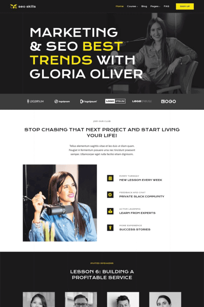 Marketing seo best trends with gloria oliver wordpress theme for small businesses and web designers.