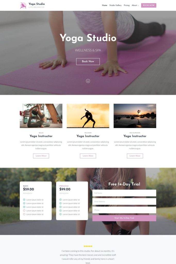 web designs for health and fitness brands