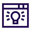 A digital content strategy for nonprofits featuring a purple icon with a light bulb.