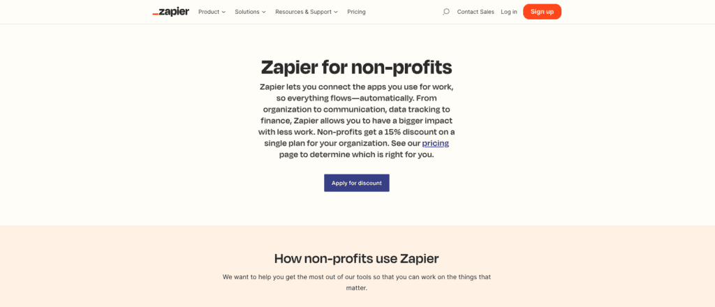 API for non profits - zapier for non profits.