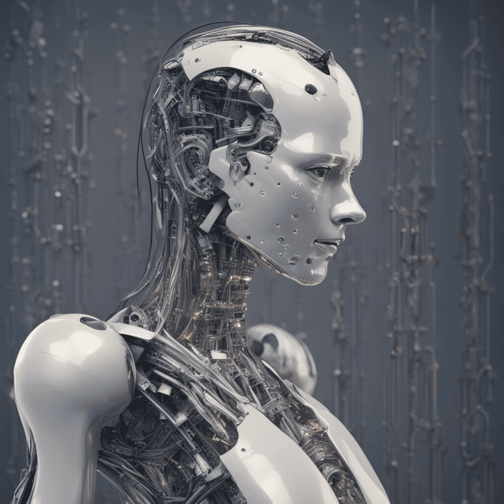A new era in philanthropy: the impact of AI on modern fundraising with a female robot in a futuristic setting.