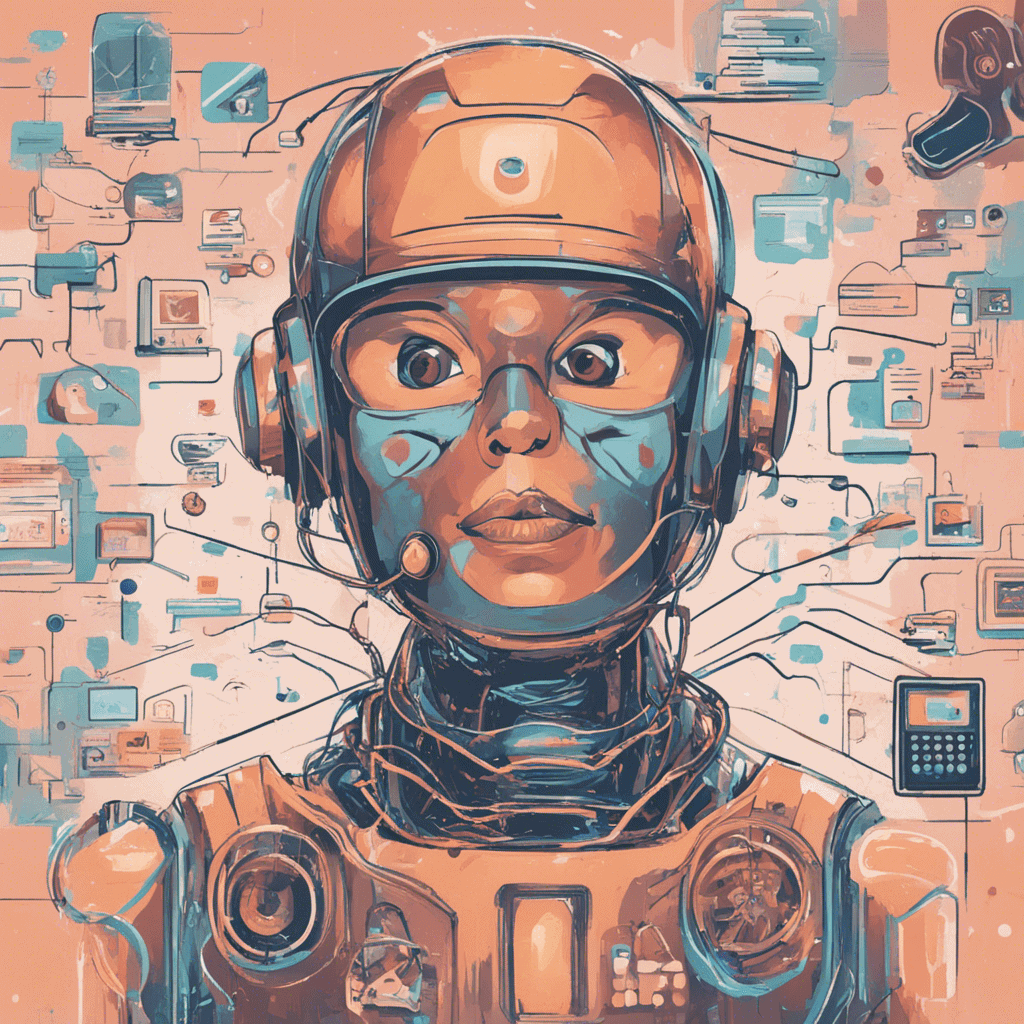 An illustration of a robot wearing a headset.