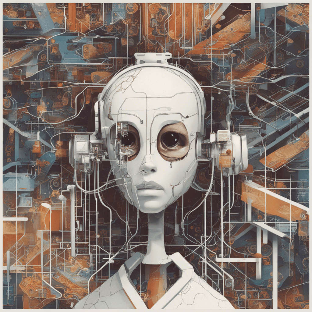 An AI fundraising illustration featuring a woman with a head full of wires.
